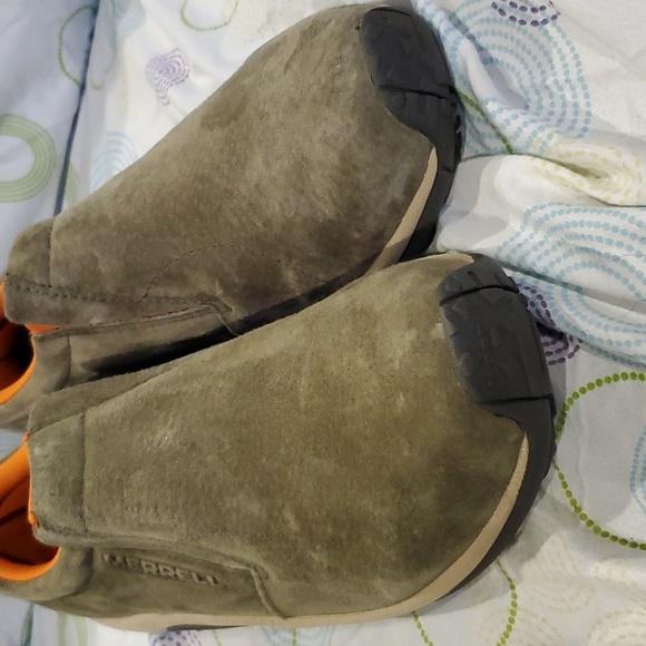 Merrell green suede slide on all terrain hiking outdoor shoes - Picture 5 of 7